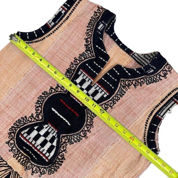 Embroidered woven ethnic boho tunic kaftan dress - Picture 9 of 11